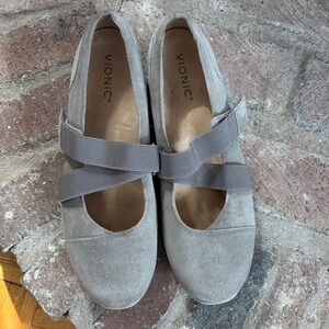 Vionic Shelby Mary Jane Flats Suede Leather 9.5